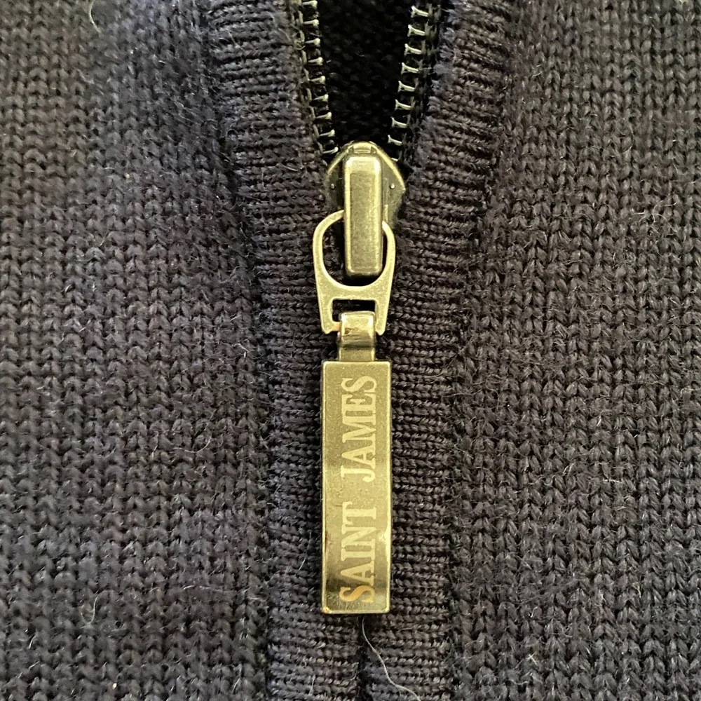 Saint James Dark Blue Zip-Up Cardigan Sweater for Men Size M - Picture 5 of 17